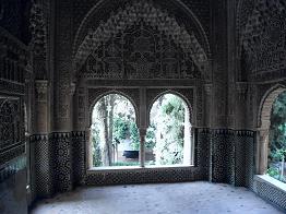 Ornately decorated room in Palacio Nazaries, la Alhambra
