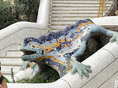 Mosaic dragon, Park Guell, Barcelona, Spain