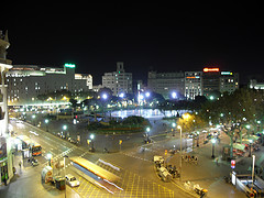 Plaza Catalunya at night