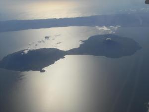 Volcan Concepcion and Maderas from the airplane - Ometepe Island, Lake Nicaragua