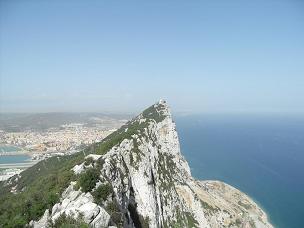 View of rock of Gibraltar from visitor center