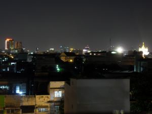 Bangkok syline at night from hotel roof