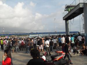 Scene at the ferry port in Phangan
