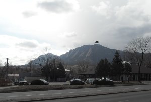 View of Flatirons from Boulder