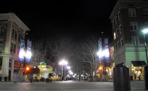 Pearl Street at night, Downtown Boulder, Colorado