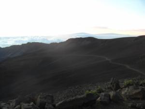 Haleakala crater with Big Island in the background