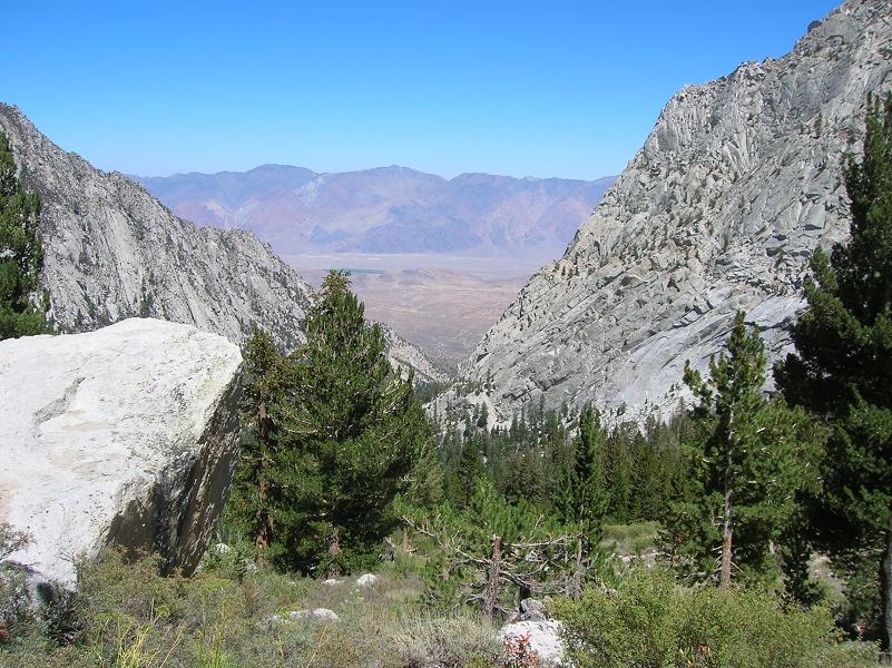 Whitney Trail looking down to Lone Pine