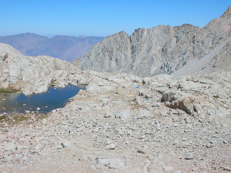 Trail camp on the way back down