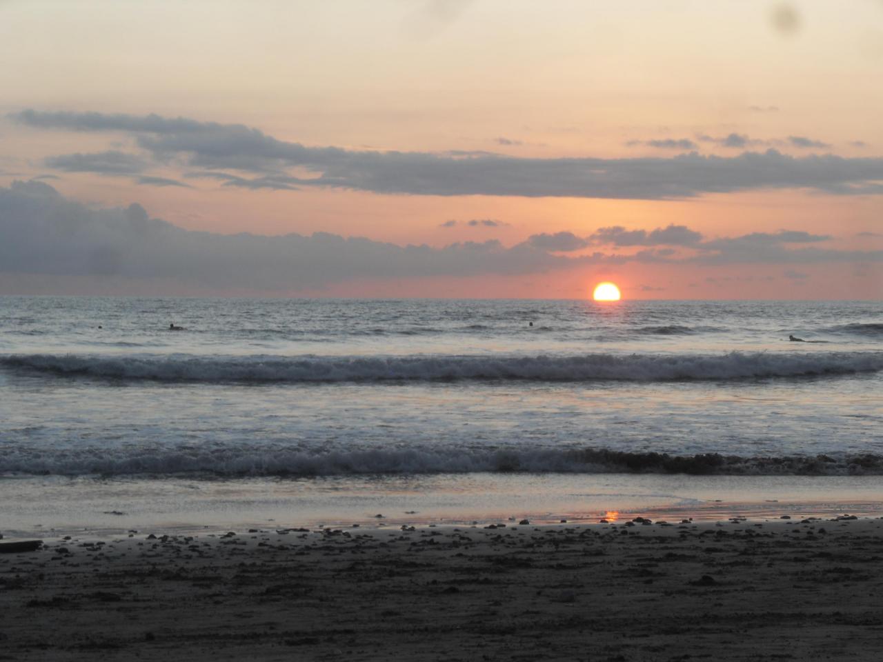 Sunset at beach near Mal Pais