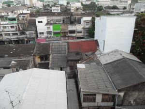 Bangkok view houses from hotel roof