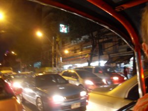 Tuk tuk in traffic, Bangkok