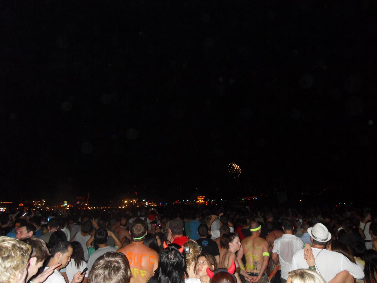 Distant fireworks, New Years Full Moon