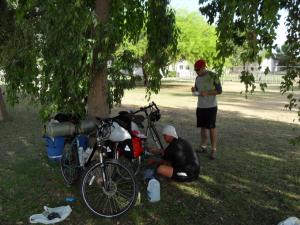 Taking a break in Brawley, CA
