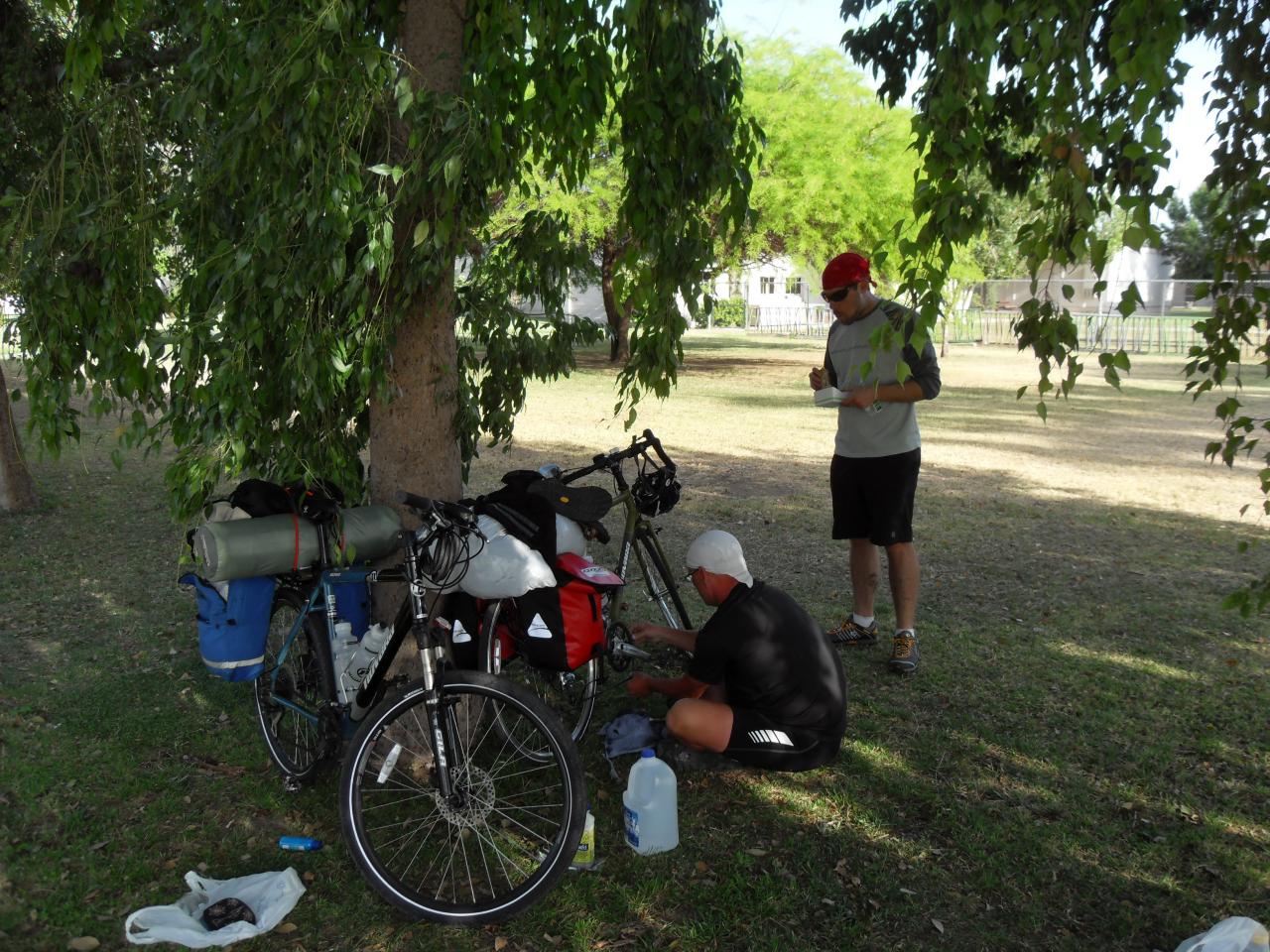 Taking a break in Brawley, CA